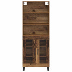 Aparador alto 2 pcs Madera vieja Madera de ingeniería