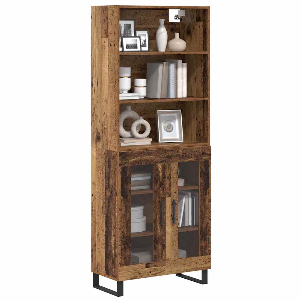 Aparador alto 2 pcs Madera vieja Madera de ingeniería