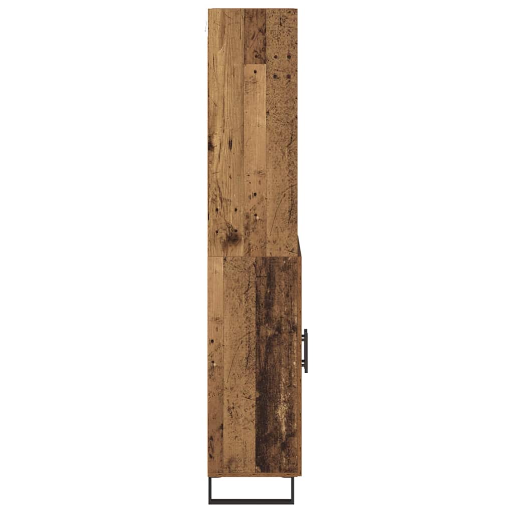 Aparador alto 2 pcs Madera vieja Madera de ingeniería