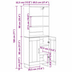 Aparador alto 2 pcs Madera vieja Madera de ingeniería
