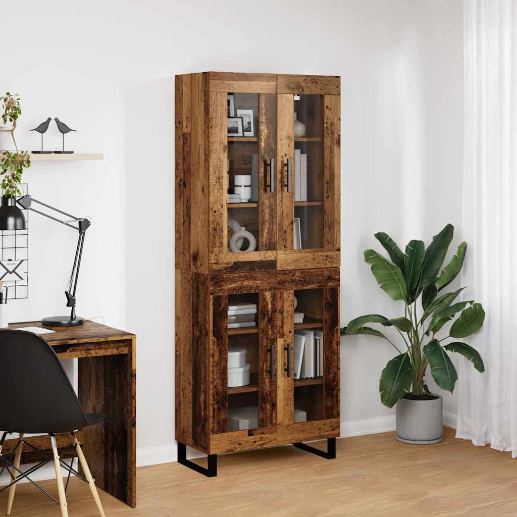 Aparador alto 2 pcs Madera envejecida