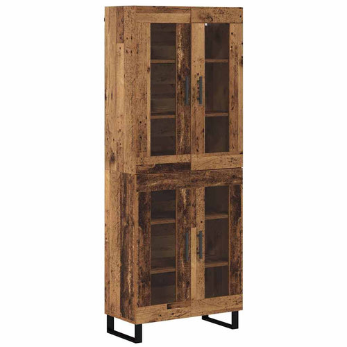 Aparador alto 2 pcs Madera envejecida