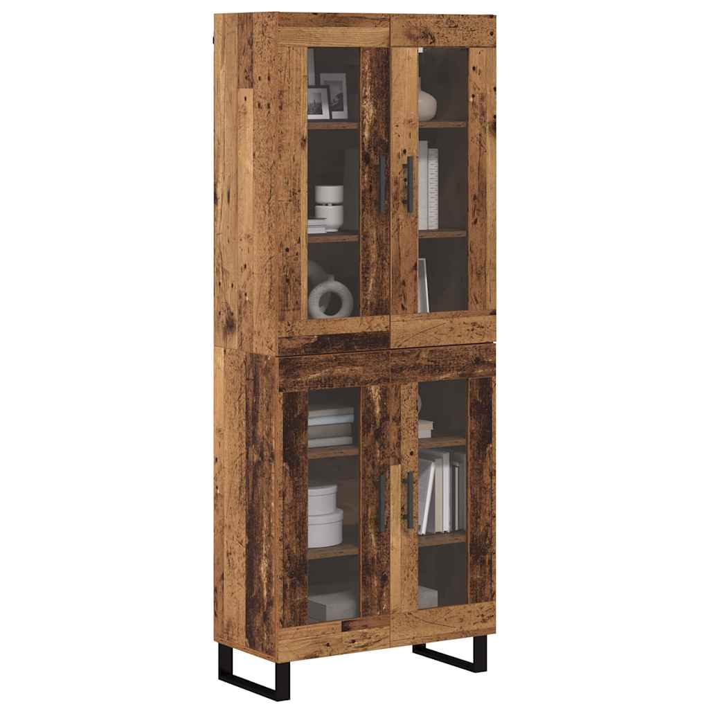 Aparador alto 2 pcs Madera envejecida