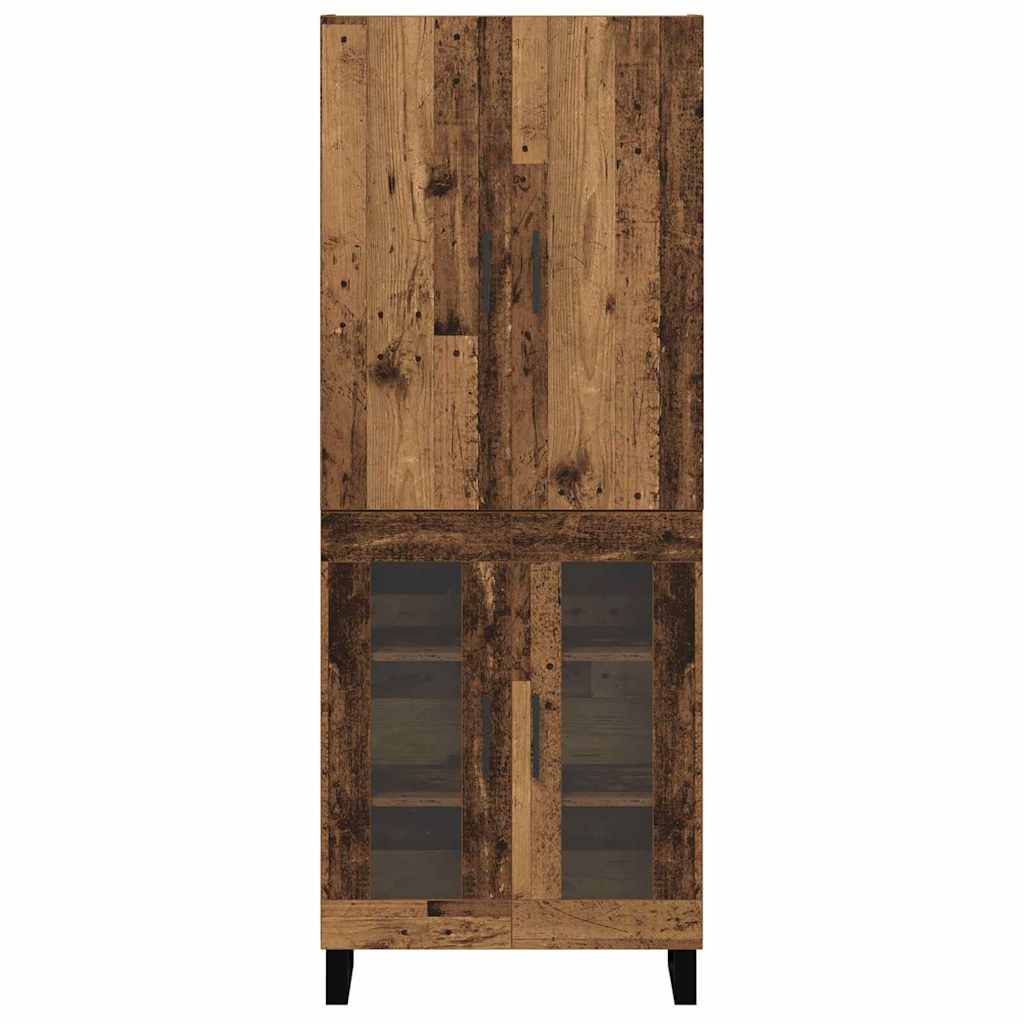Aparador alto 2 pcs Madera envejecida 69,5 x 34 x 180 cm