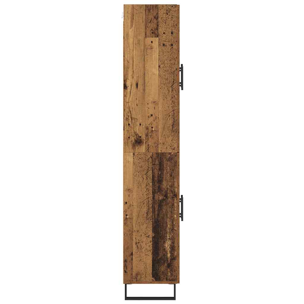 Aparador alto 2 pcs Madera envejecida 69,5 x 34 x 180 cm