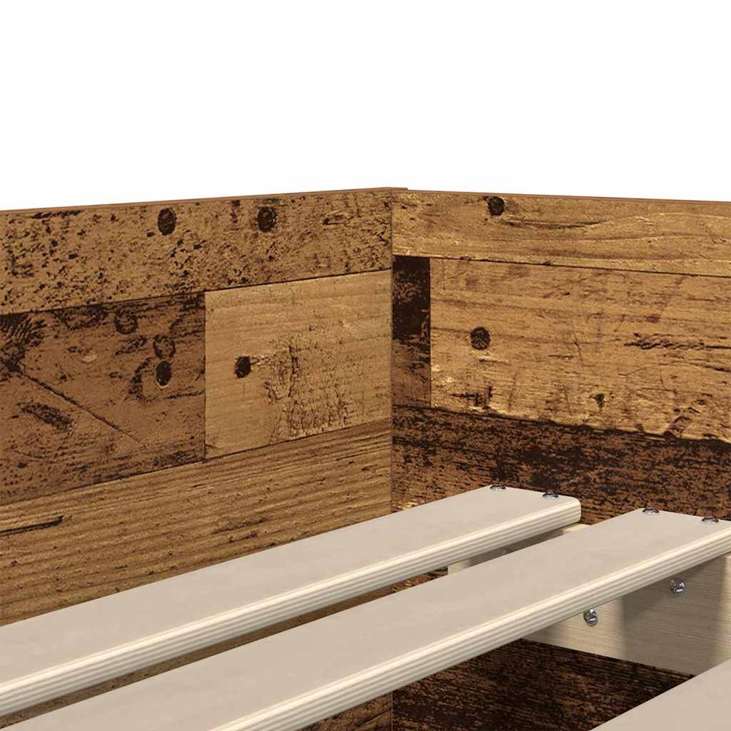 Estructura de cama con cajón Madera envejecida 100 x 200 cm