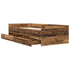 Estructura de cama con cajón Madera envejecida 100 x 200 cm