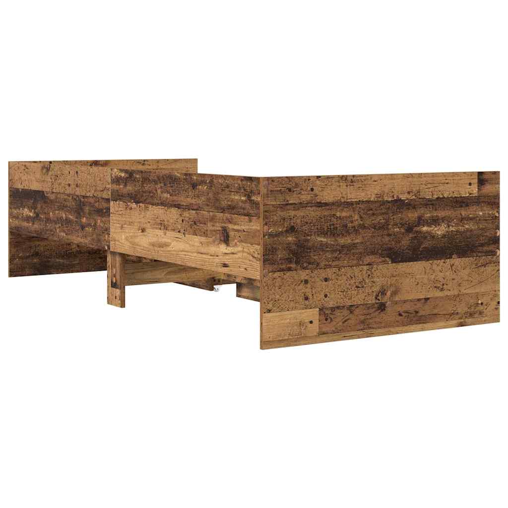 Estructura de cama con cajón Madera envejecida 100 x 200 cm