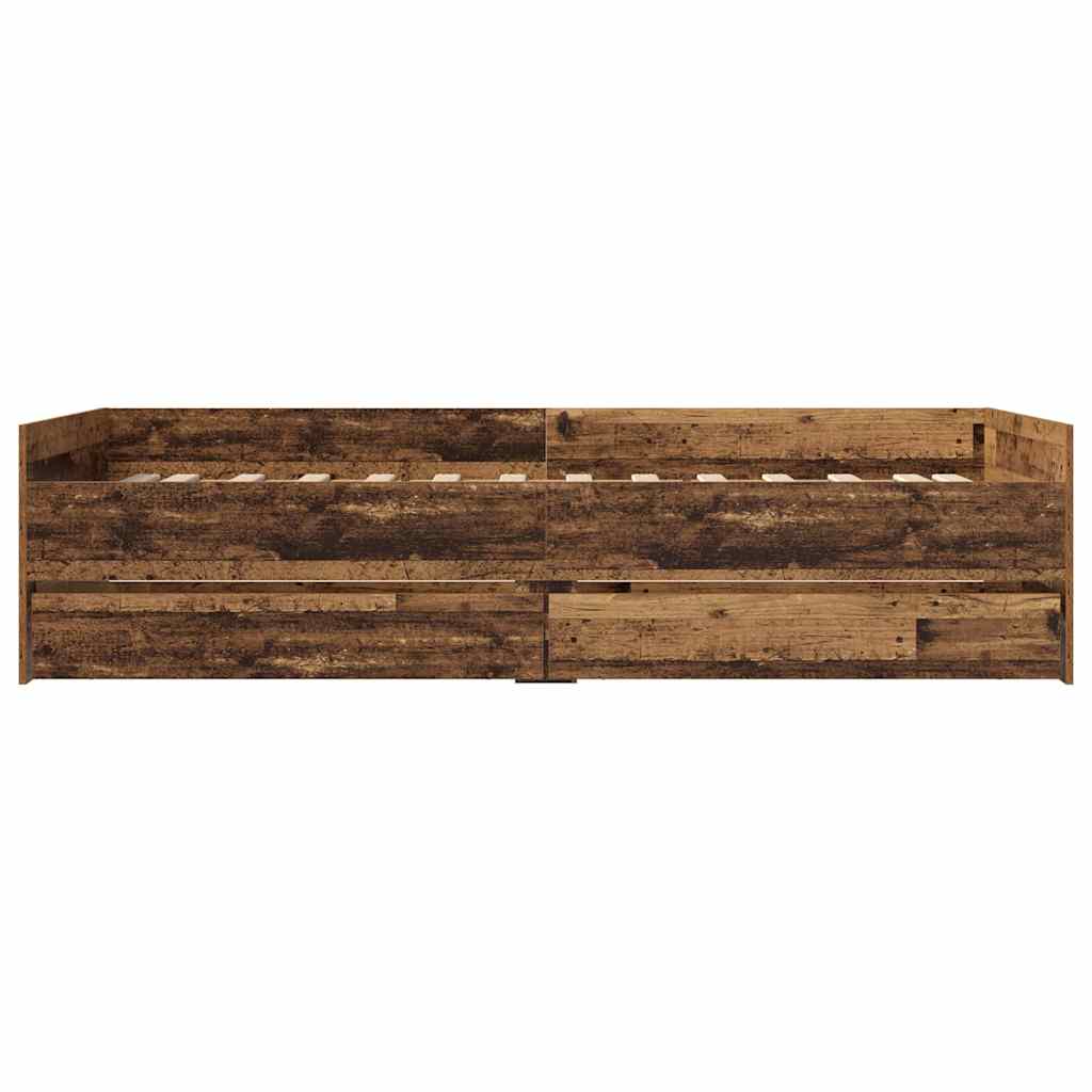 Estructura de cama con cajón Madera envejecida 100 x 200 cm
