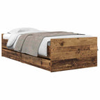 Estructura de cama con cajón Madera envejecida 100 x 200 cm