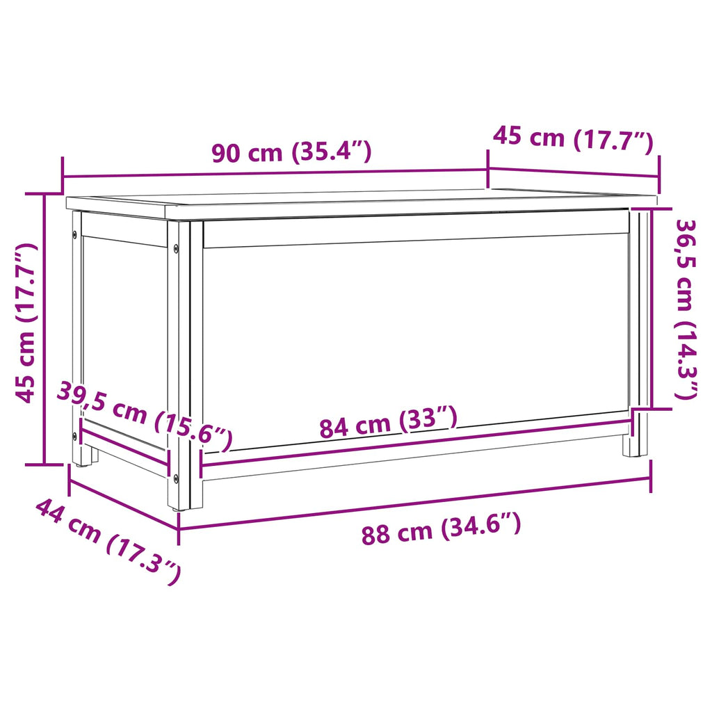 Caja de Almacenamiento Natural Madera de ingeniería