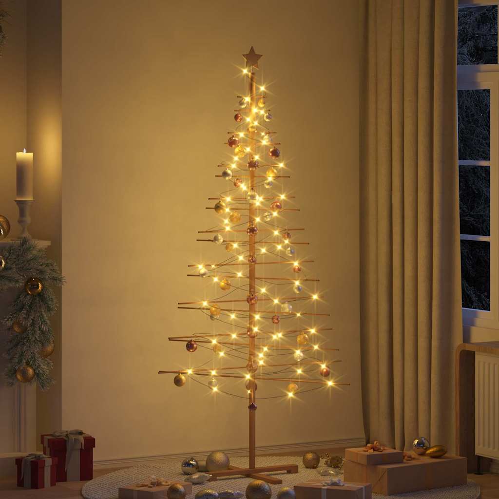 Árbol de Navidad de madera con soporte Marrón 210 cm Bambú