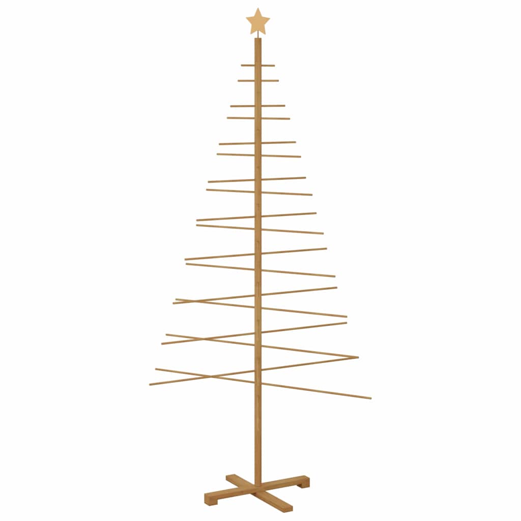 Árbol de Navidad de madera con soporte Marrón 210 cm Bambú