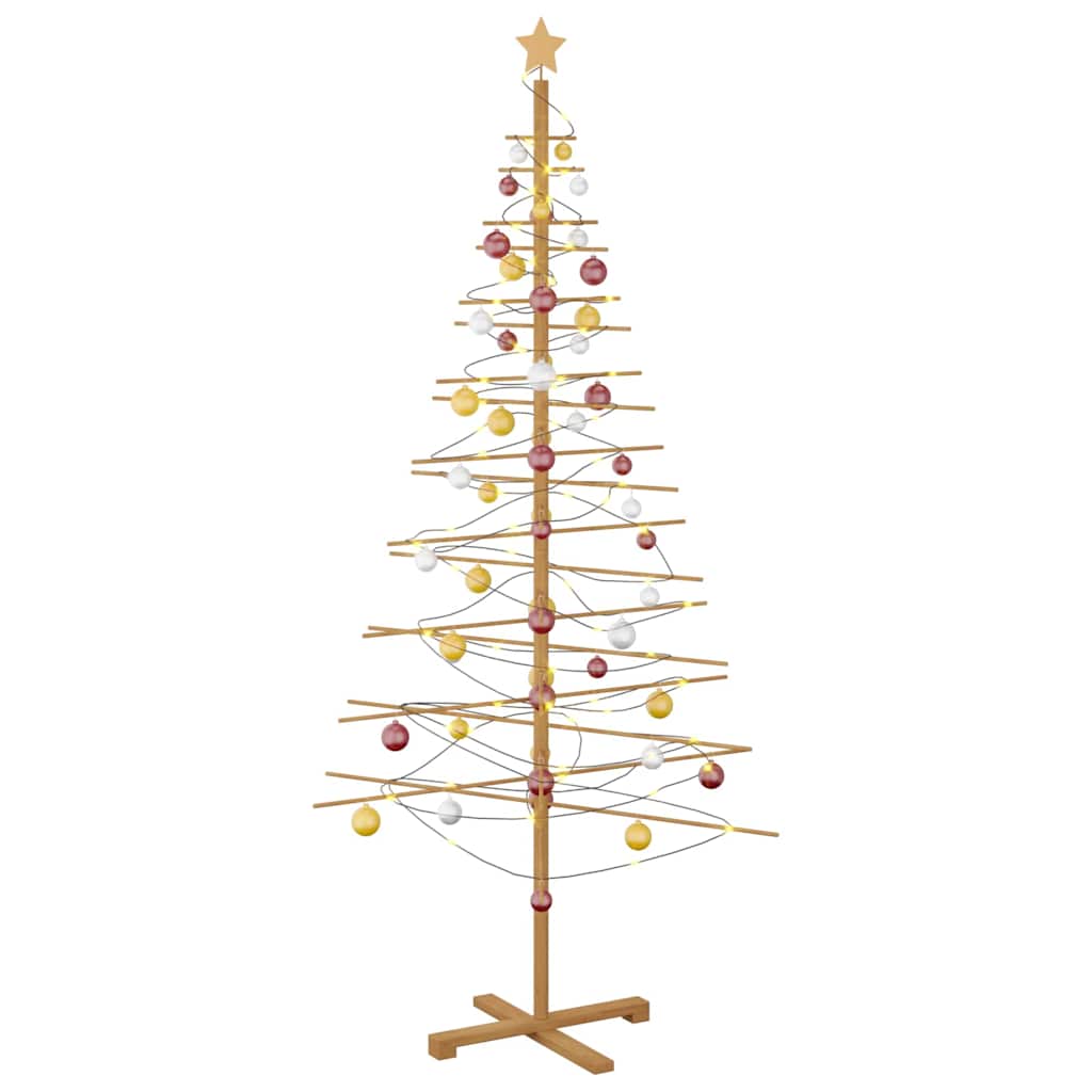 Árbol de Navidad de madera con soporte Marrón 210 cm Bambú