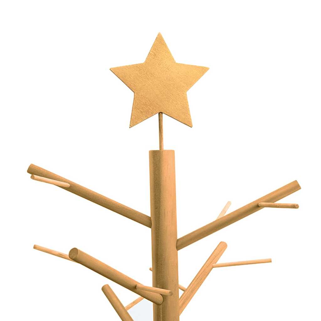 Árbol de Navidad de madera Marrón 125 cm Madera maciza de pino