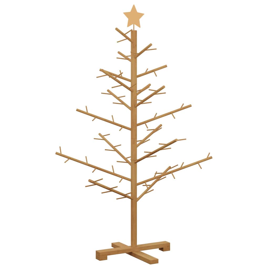Árbol de Navidad de madera Marrón 125 cm Madera maciza de pino