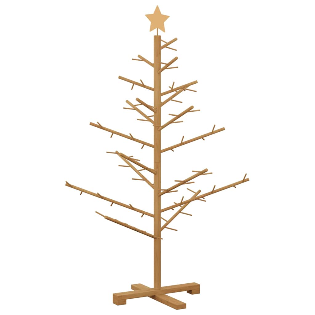 Árbol de Navidad de madera Marrón 125 cm Madera maciza de pino