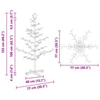 Árbol de Navidad de madera Marrón 125 cm Madera maciza de pino