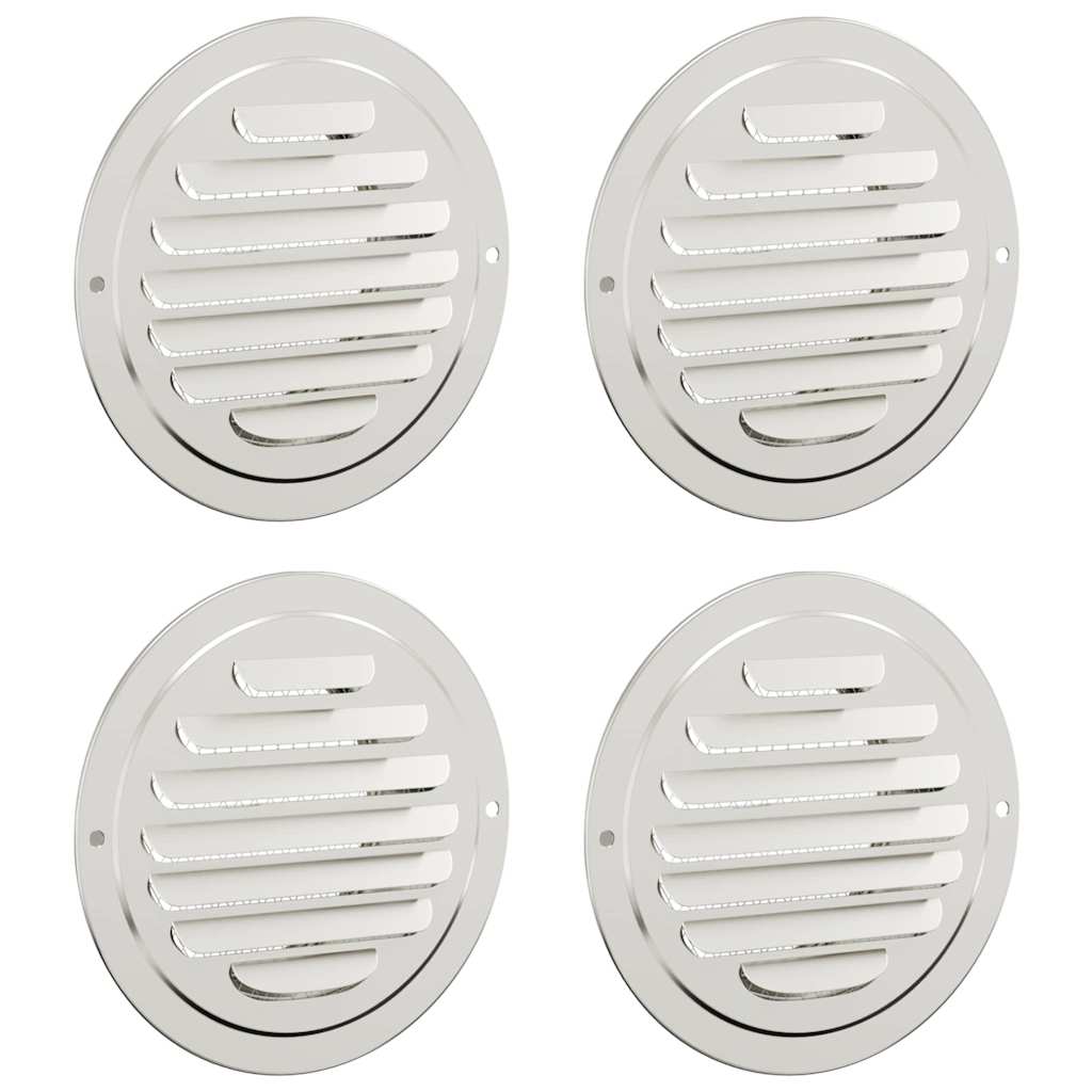 Rejillas de ventilación de aire 4 pcs Plateado 100 mm