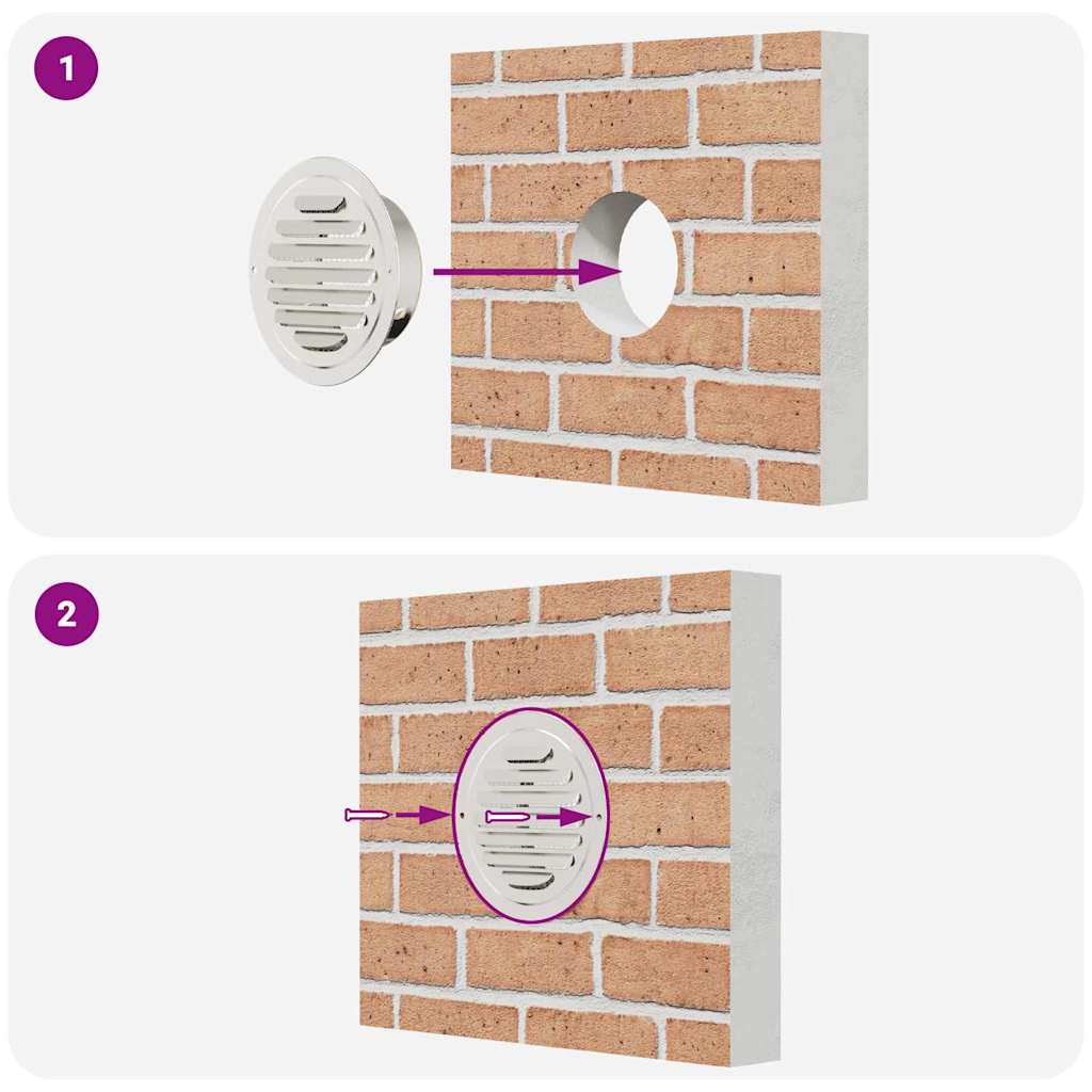 Rejillas de ventilación de aire 4 pcs Plateado 100 mm