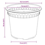 Maceta Redonda para Flores 24 pcs Negro Ø 12,5 x 10 cm Plástico