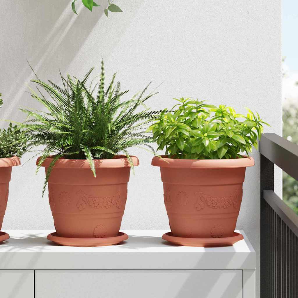 Maceta Redonda para Flores 24 pcs Negro Ø 22 x 18 cm Plástico