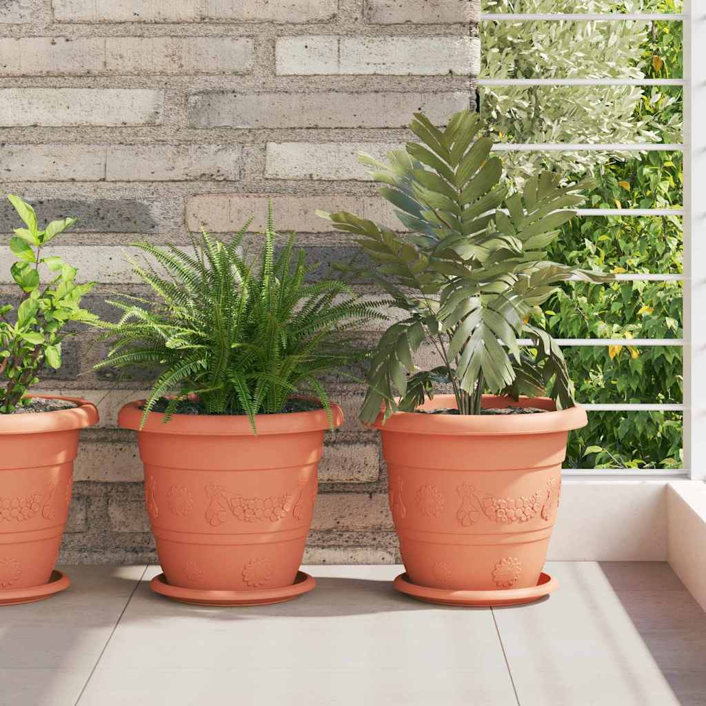 Maceta Redonda para Flores 24 pcs Negro Ø 22 x 18 cm Plástico