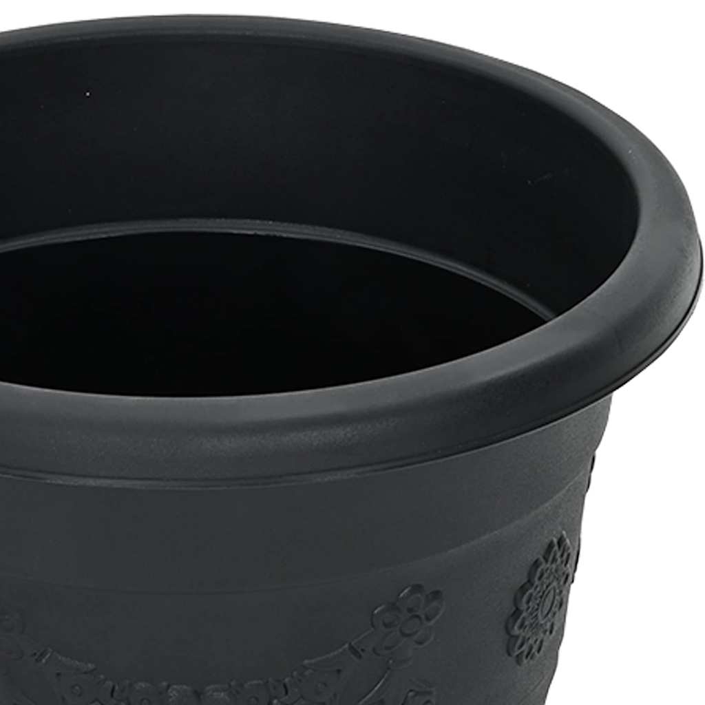 Maceta Redonda para Flores 24 pcs Negro Ø 22 x 18 cm Plástico