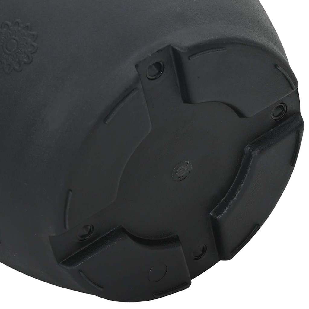 Maceta Redonda para Flores 24 pcs Negro Ø 22 x 18 cm Plástico