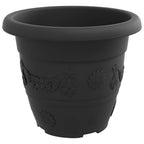 Maceta Redonda para Flores 24 pcs Negro Ø 22 x 18 cm Plástico