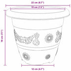 Maceta Redonda para Flores 24 pcs Negro Ø 22 x 18 cm Plástico