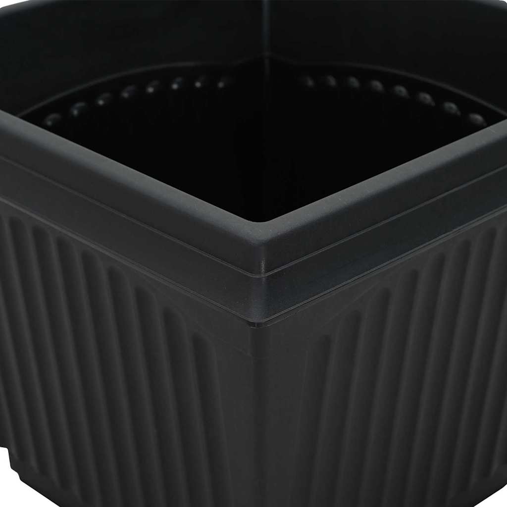 Maceta cuadrada para flores 24 pcs Negro 16 x 16 x 14 cm