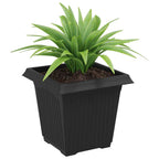 Maceta cuadrada para flores 24 pcs Negro 16 x 16 x 14 cm