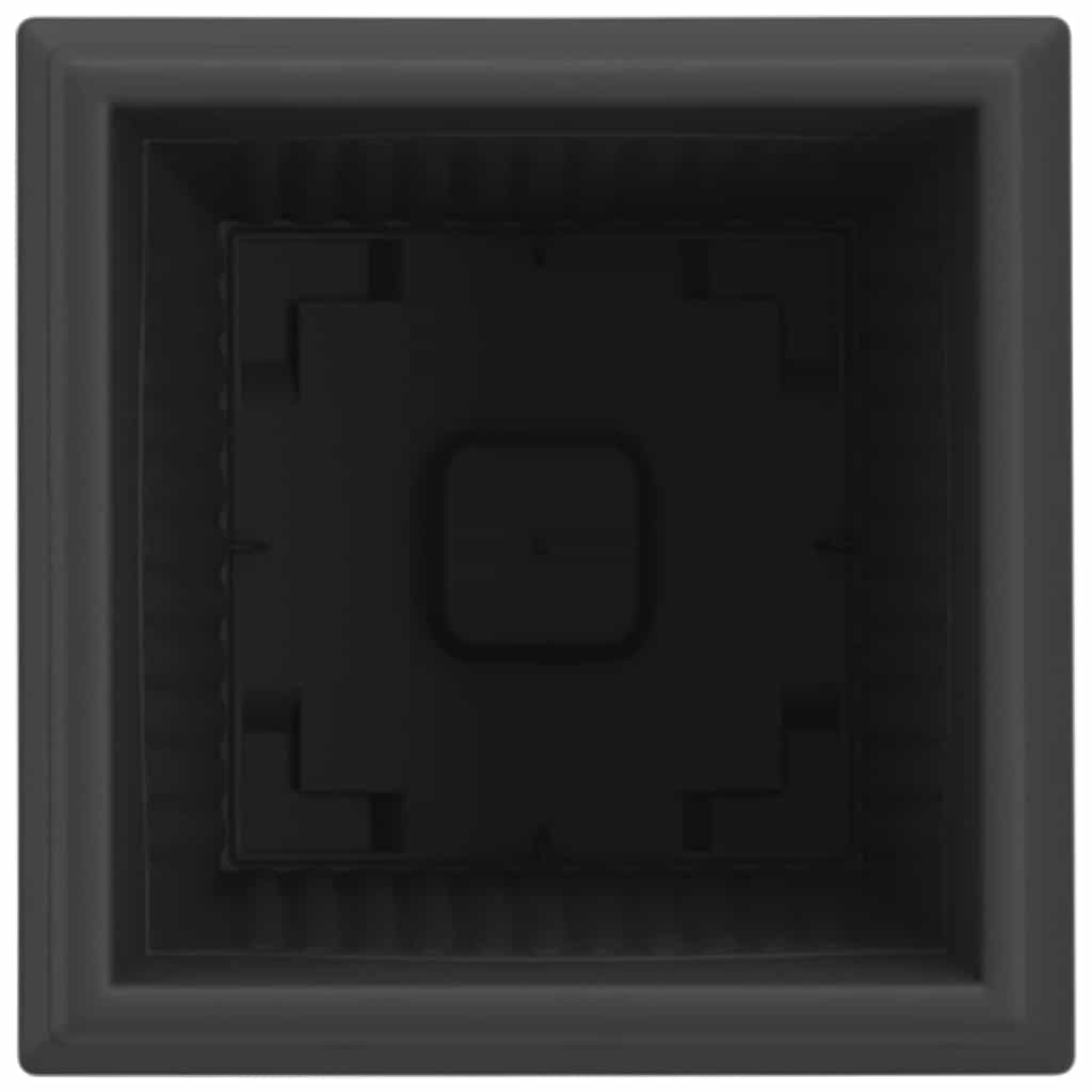 Maceta cuadrada para flores 24 pcs Negro 16 x 16 x 14 cm