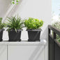 Vaso quadrado para flores 24 unidades Preto 16 x 16 x 14 cm