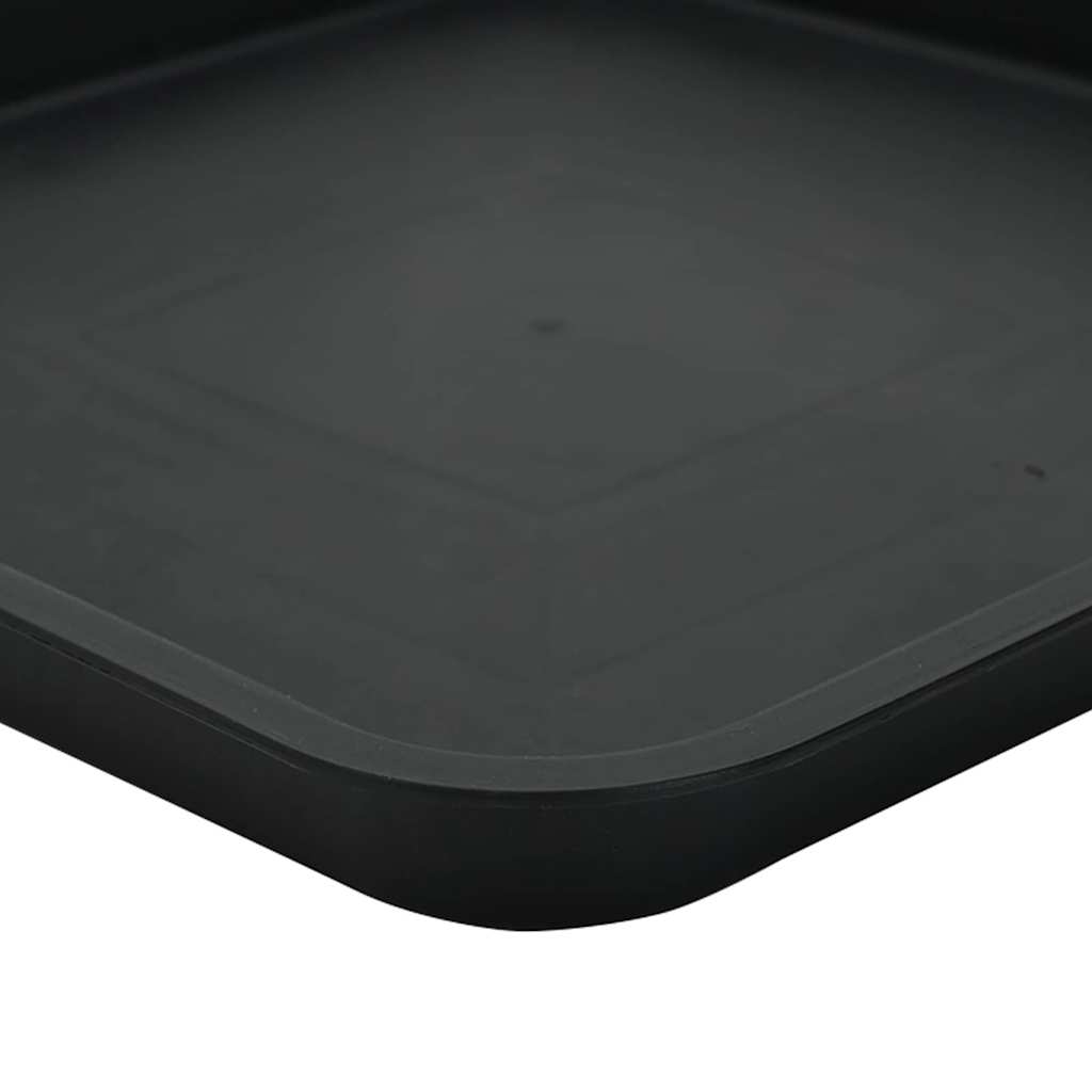 Bandeja Cuadrada para Flores 24 pcs Negro 15 x 15 x 2 cm