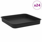 Bandeja Cuadrada para Flores 24 pcs Negro 15 x 15 x 2 cm