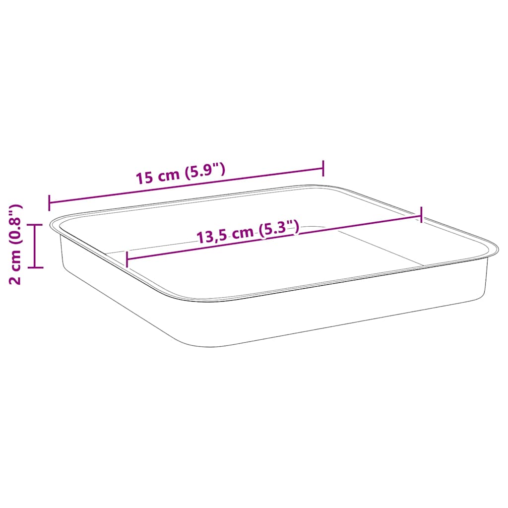 Bandeja Cuadrada para Flores 24 pcs Negro 15 x 15 x 2 cm