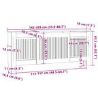 Cubierta de Radiador 2 pcs 205 x 20,5 x 81,5cm