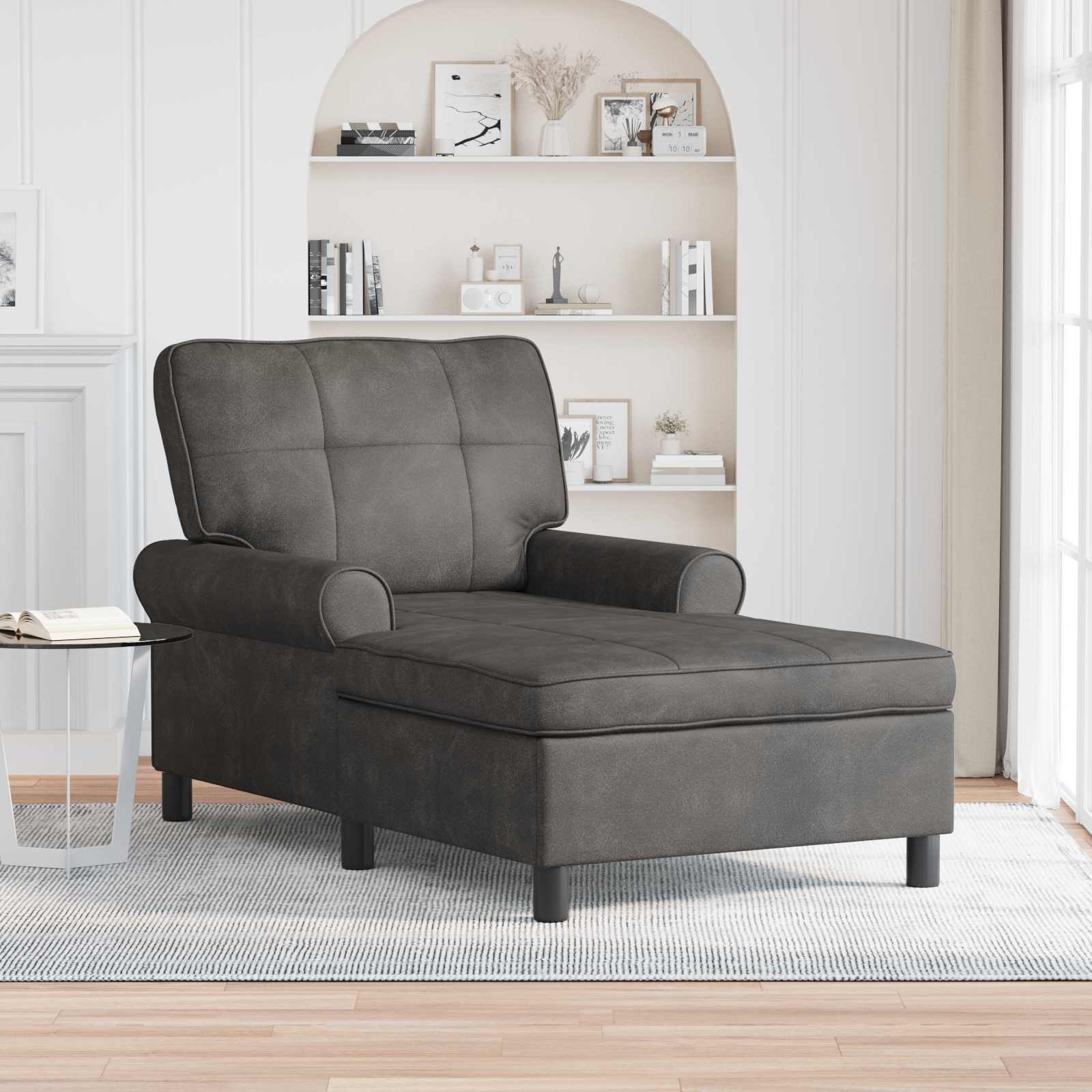 Recliner with Cushion Glossy Brown 91 x 157 x 91 cm