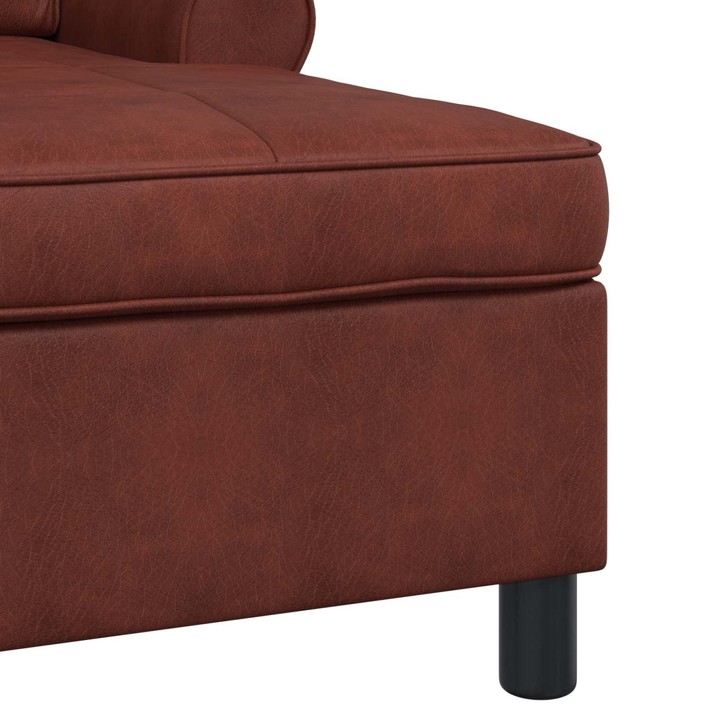 Sillón reclinable con cojín Marrón Brillante 91 x 157 x 91 cm