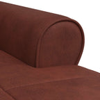 Sillón reclinable con cojín Marrón Brillante 91 x 157 x 91 cm