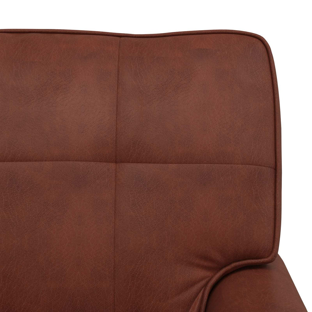 Sillón reclinable con cojín Marrón Brillante 91 x 157 x 91 cm