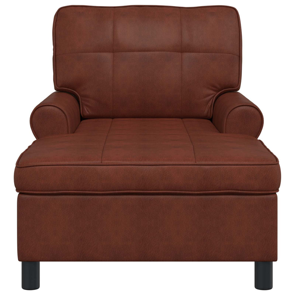 Sillón reclinable con cojín Marrón Brillante 91 x 157 x 91 cm