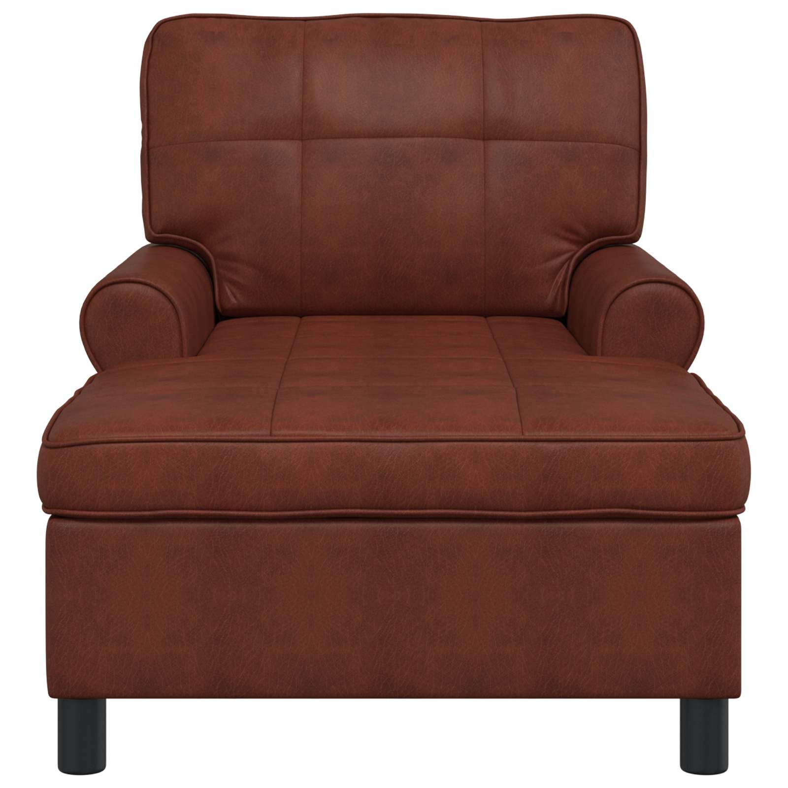 Sillón reclinable con cojín Marrón Brillante 91 x 157 x 91 cm