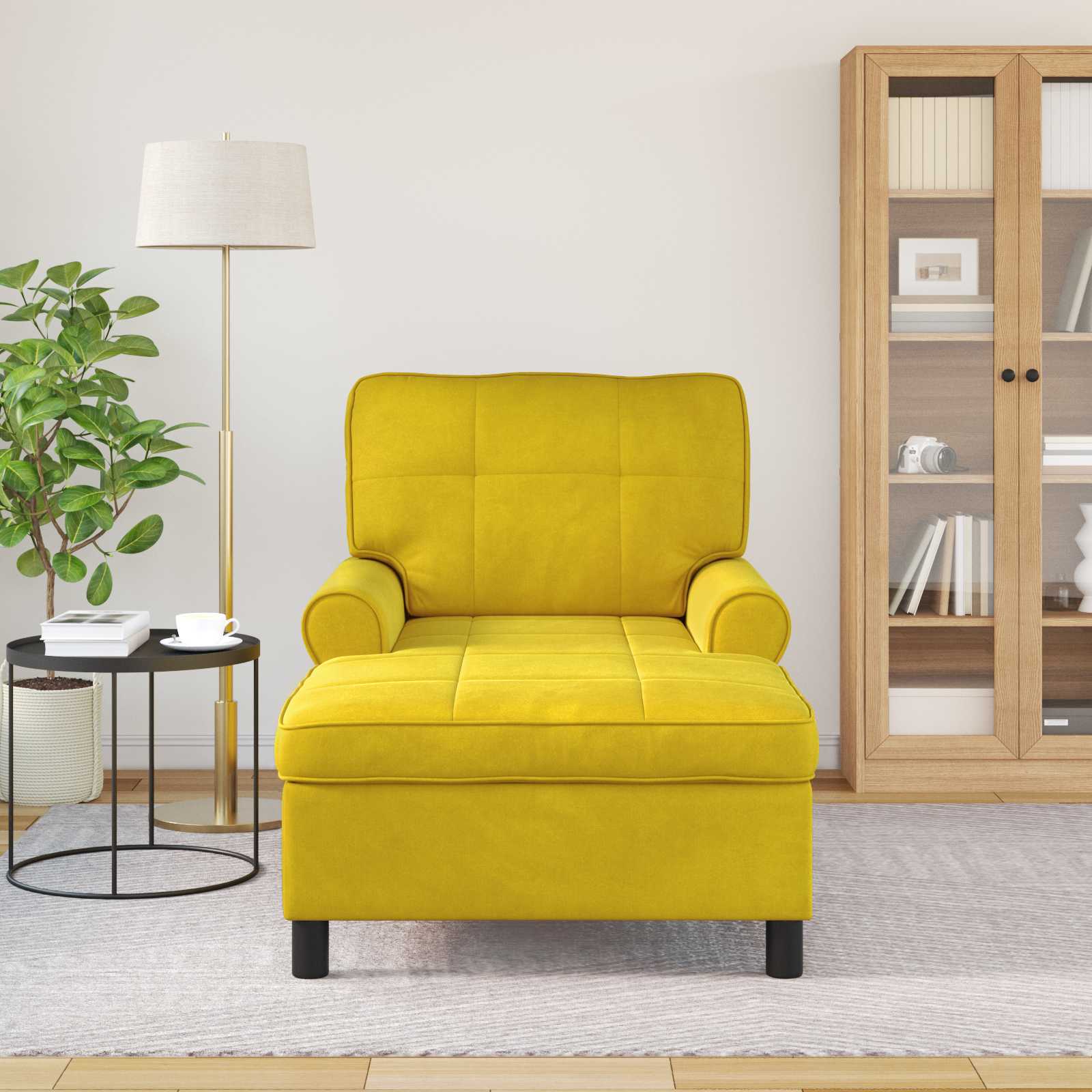 Sillón reclinable Amarillo 91 x 157 x 91 cm Terciopelo
