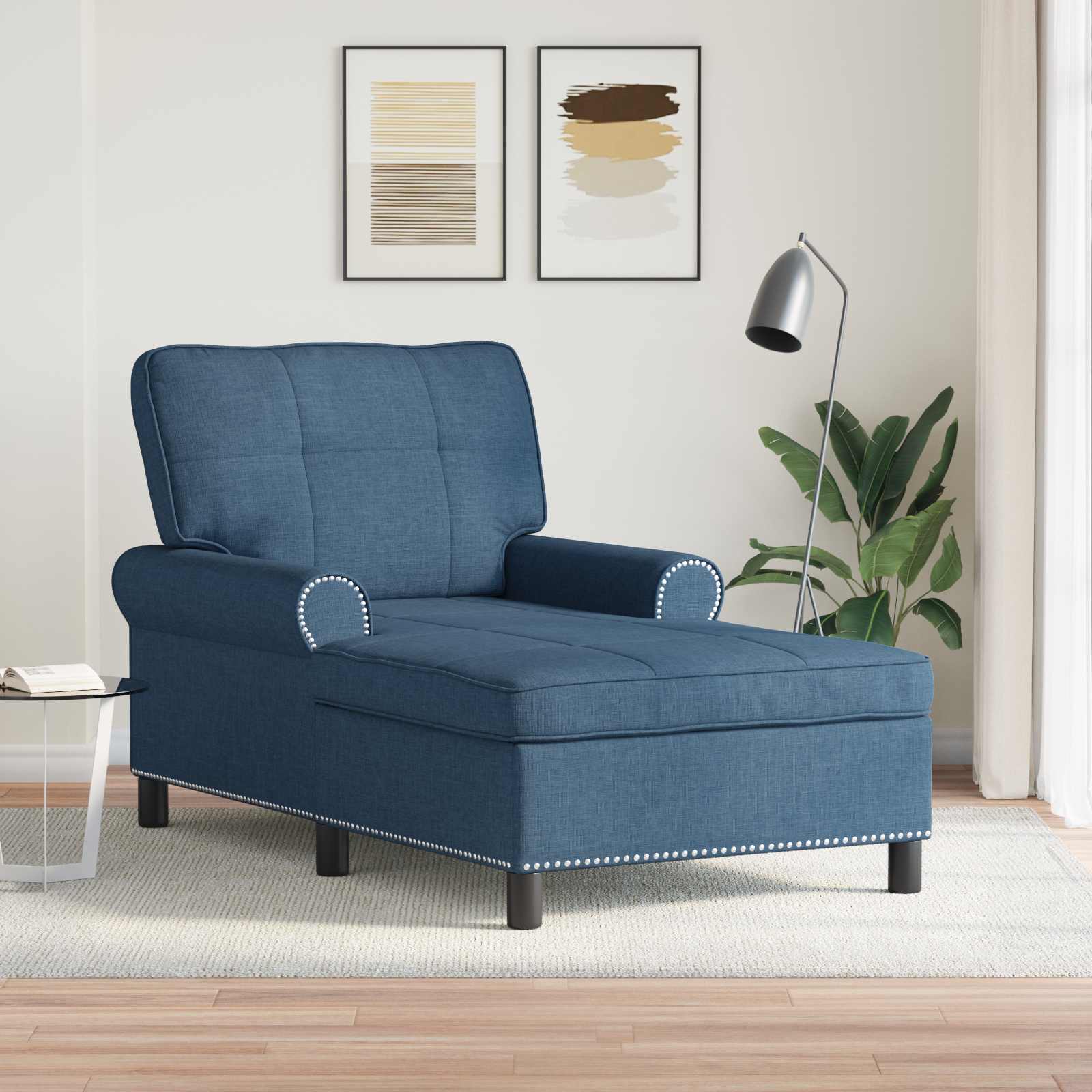 Sillón reclinable con cojín Azul 91 x 157 x 91 cm tela
