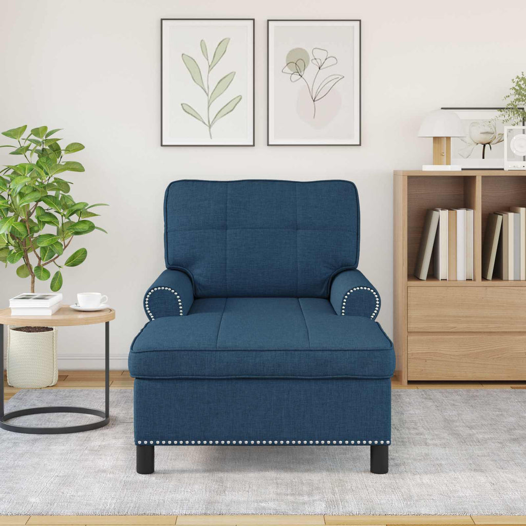 Sillón reclinable con cojín Azul 91 x 157 x 91 cm tela