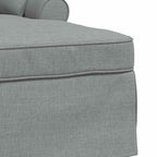 Chaise Lounge con Falda con cojín 3 pcs Gris Claro tela