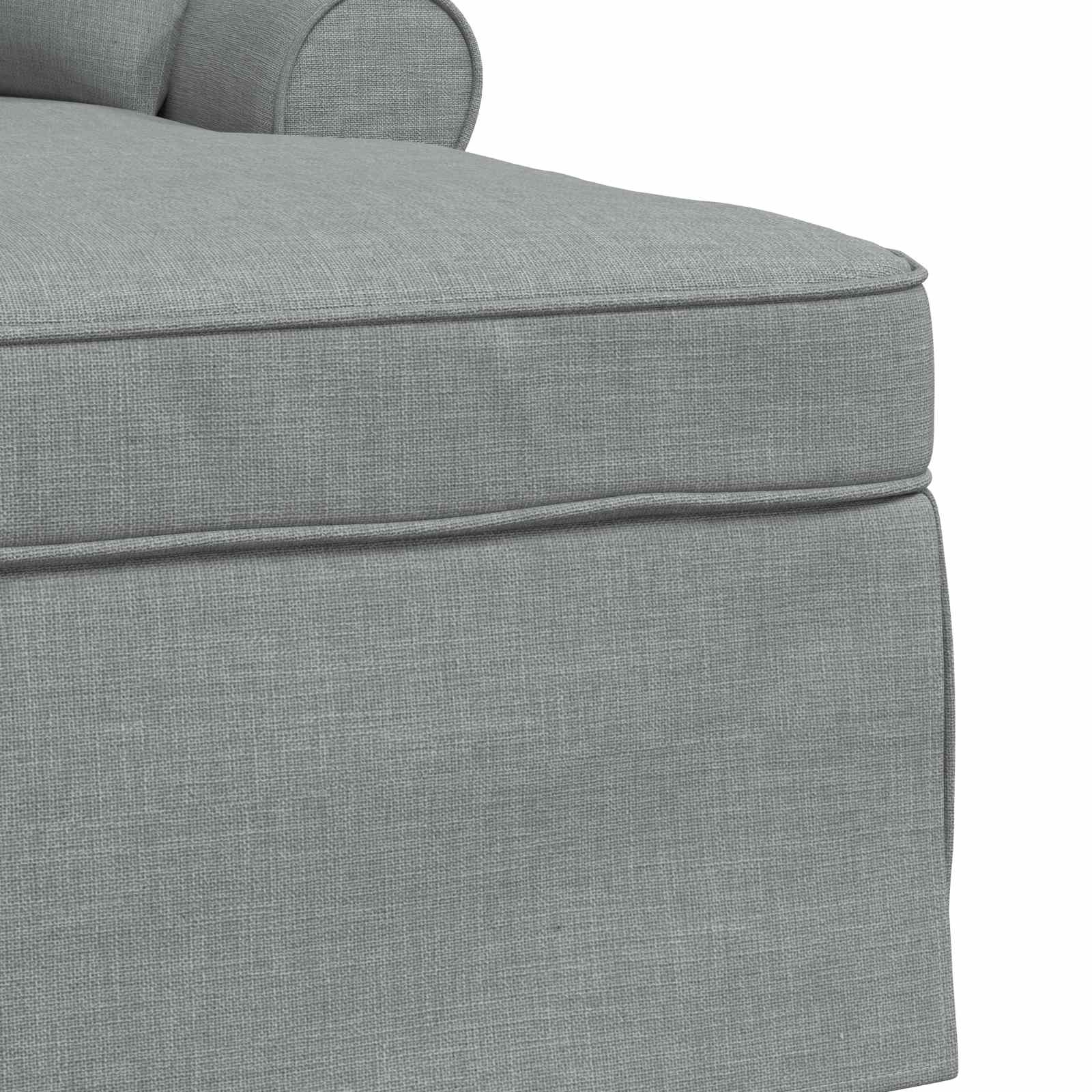Chaise Lounge con Falda con cojín 3 pcs Gris Claro tela